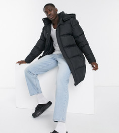 Черный удлиненный пуховик из переработанных материалов ASOS DESIGN Recycled-Черный цвет
