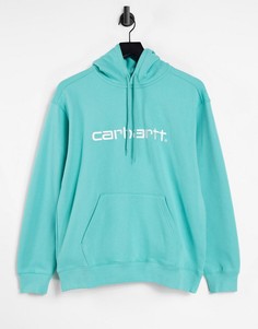 Бирюзовый oversized-худи с логотипом Carhartt WIP-Голубой
