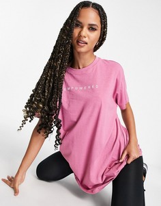Розовая спортивная oversized-футболка с логотипом Hoxton Haus-Розовый цвет