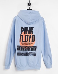 Голубой худи с принтом "Pink Floyd" на спине Merch CMT LTD