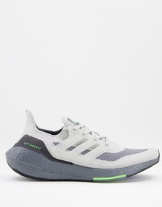 Серые кроссовки для бега adidas Ultraboost 21 Running-Серый