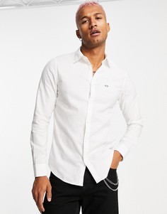 Белая рубашка с маленьким логотипом AX Armani Exchange-Белый