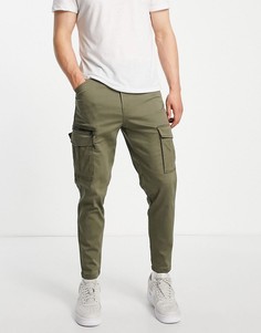 Брюки-морковки цвета хаки в стиле карго Jack & Jones Intelligence-Зеленый цвет
