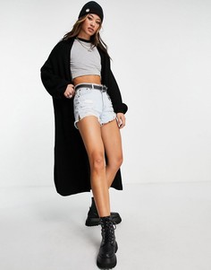 Черный трикотажный кардиган макси Topshop-Черный цвет