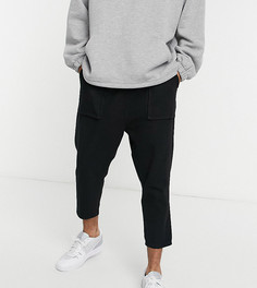 Черные облегченные джинсы с заниженным шаговым швом ASOS DESIGN-Черный цвет