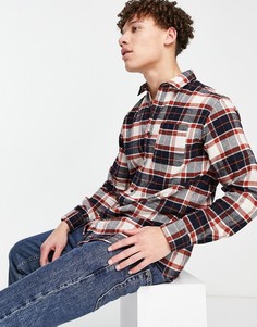 Светло-бежевая рубашка в клетку Jack & Jones Premium-Нейтральный