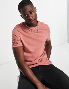 Розовая футболка из органического хлопка с круглым вырезом ASOS DESIGN-Розовый цвет
