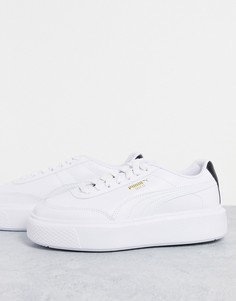 Бело-черные кроссовки на платформе PUMA Oslo Maja-Белый