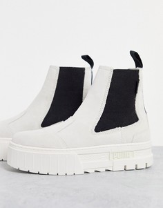 Светлые ботинки челси на платформе Puma Mayze-Белый