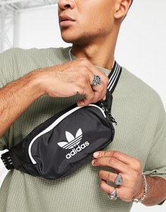 Черная сумка-кошелек на пояс с ремнем с полосками adidas Originals Adicolor-Черный цвет