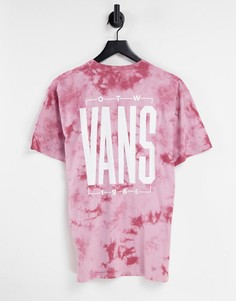 Розовая футболка с принтом тай-дай и логотипом на спине Vans Tall Type-Розовый цвет