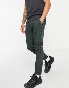 Темно-зеленые брюки зауженного кроя из нейлона с карманом MA1 ASOS DESIGN-Зеленый цвет