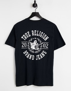 Футболка с круглым вырезом и логотипом True Religion-Черный цвет