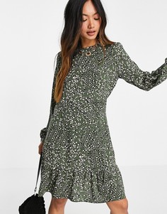 Платье мини оливково-зеленого цвета с длинными рукавами Only Mattea-Зеленый цвет