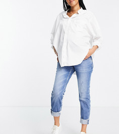 Синие джинсы с подворотами в винтажном стиле River Island Maternity-Голубой