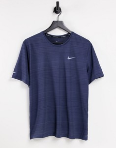 Темно-синяя футболка Nike Running Miler-Голубой