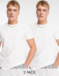 Набор из 2 белых футболок классического кроя Topman-Белый