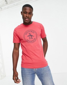 Футболка с принтом логотипа в виде печати Original Penguin-Красный