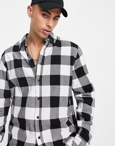Рубашка в черно-белую крупную клетку "buffalo" Topman-Черный цвет