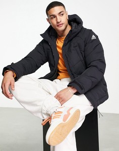 Черный пуховик премиум-класса с карманами adidas Outdoor-Черный цвет
