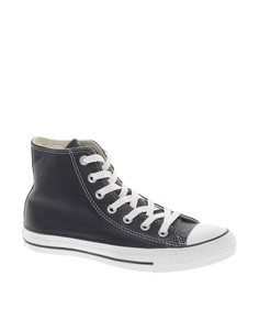 Черные кожаные кеды с высоким верхом Converse All Star-Черный цвет