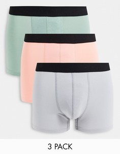 Набор из 3 боксеров-брифов пастельных цветов Bolongaro Trevor-Разноцветный