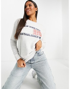 Серый свитшот с принтом "New York City" Tommy Jeans