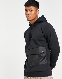 Черный худи с карманом спереди в утилитарном стиле adidas-Черный цвет