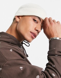 Светлая шапка-бини ASOS DESIGN-Белый