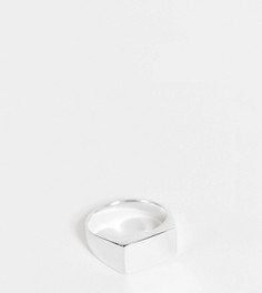 Серебряное кольцо-печатка квадратной формы ASOS DESIGN-Серебряный
