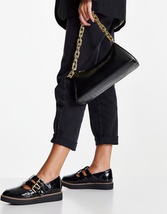Черные туфли в стиле Мэри Джейн River Island-Черный цвет