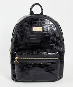 Черный рюкзак с крокодиловым принтом River Island-Черный цвет