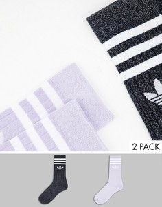 Носки черного и фиолетового цветов с блестками adidas Originals-Черный цвет