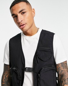 Технологичный жилет из жатого нейлона Bolongaro Trevor Sport-Черный цвет
