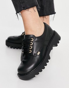Черные кожаные туфли на массивной подошве со шнуровкой Kickers Kizzie-Черный цвет
