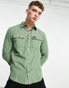 Рубашка с длинными рукавами с тройной строчкой True Religion-Зеленый цвет