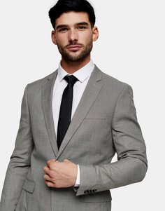Серый однобортный пиджак зауженного кроя Topman