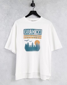 Белая футболка с принтом заката Gramicci-Белый