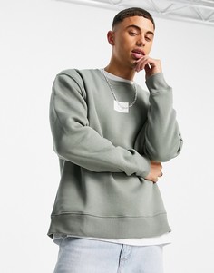 Серый свитшот с тканой нашивкой Topman Berlin