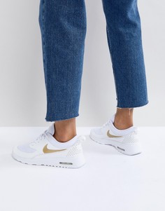 Бело-золотистые кроссовки Nike Air Max Thea-Белый