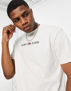 Белая меланжевая футболка с логотипом с линейным камуфляжным принтом Tommy Jeans-Белый