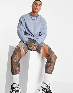 Oversized-лонгслив в стиле колор-блок с серыми вставками ASOS DESIGN-Разноцветный