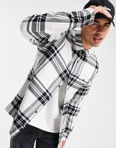 Рубашка в монохромную клетку Topman-Черный цвет