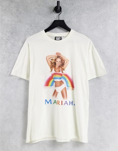 Футболка в стиле унисекс с принтом тай-дай и надписью "Mariah" Reclaimed Vintage Inspired-Белый