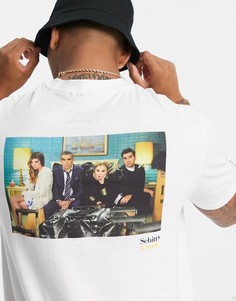 Белая футболка в стиле oversized с принтом «Шиттс Крик» ASOS DESIGN-Белый