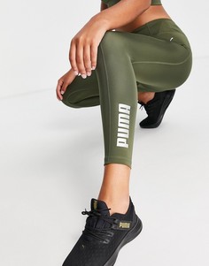 Леггинсы оливково-зеленого цвета Puma Active Essentials Training-Зеленый цвет