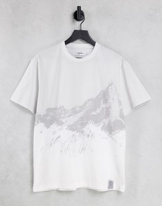 Серая oversized-футболка с большим принтом гор Topman-Серый