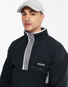 Черная флисовая толстовка с застежкой длиной 1/2 на кнопках Columbia Helvetia-Черный цвет