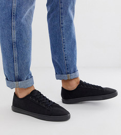 Черные парусиновые кроссовки для широкой стопы ASOS DESIGN-Черный цвет