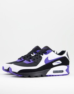 Кроссовки черного, белого и синего цветов Nike Air Max 90-Черный цвет